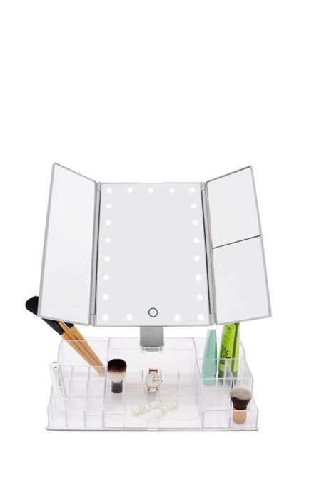 LED Mirror with Organizer