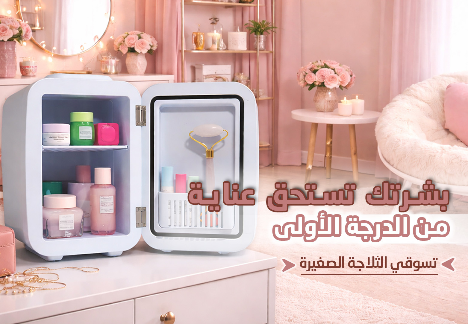 ثلاجة لمنتجات العناية بالبشرة